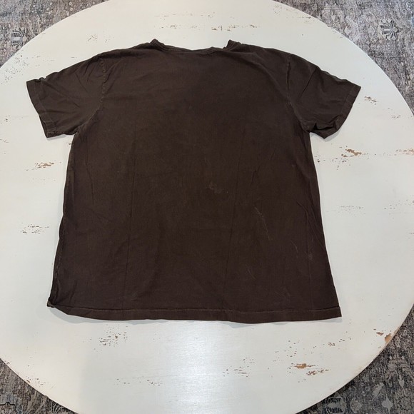 Vtg POLO RALPH LAUREN Shirt Mens L Large  Brown Single Stitch Short Sleeve Pony - Picture 2 of 10